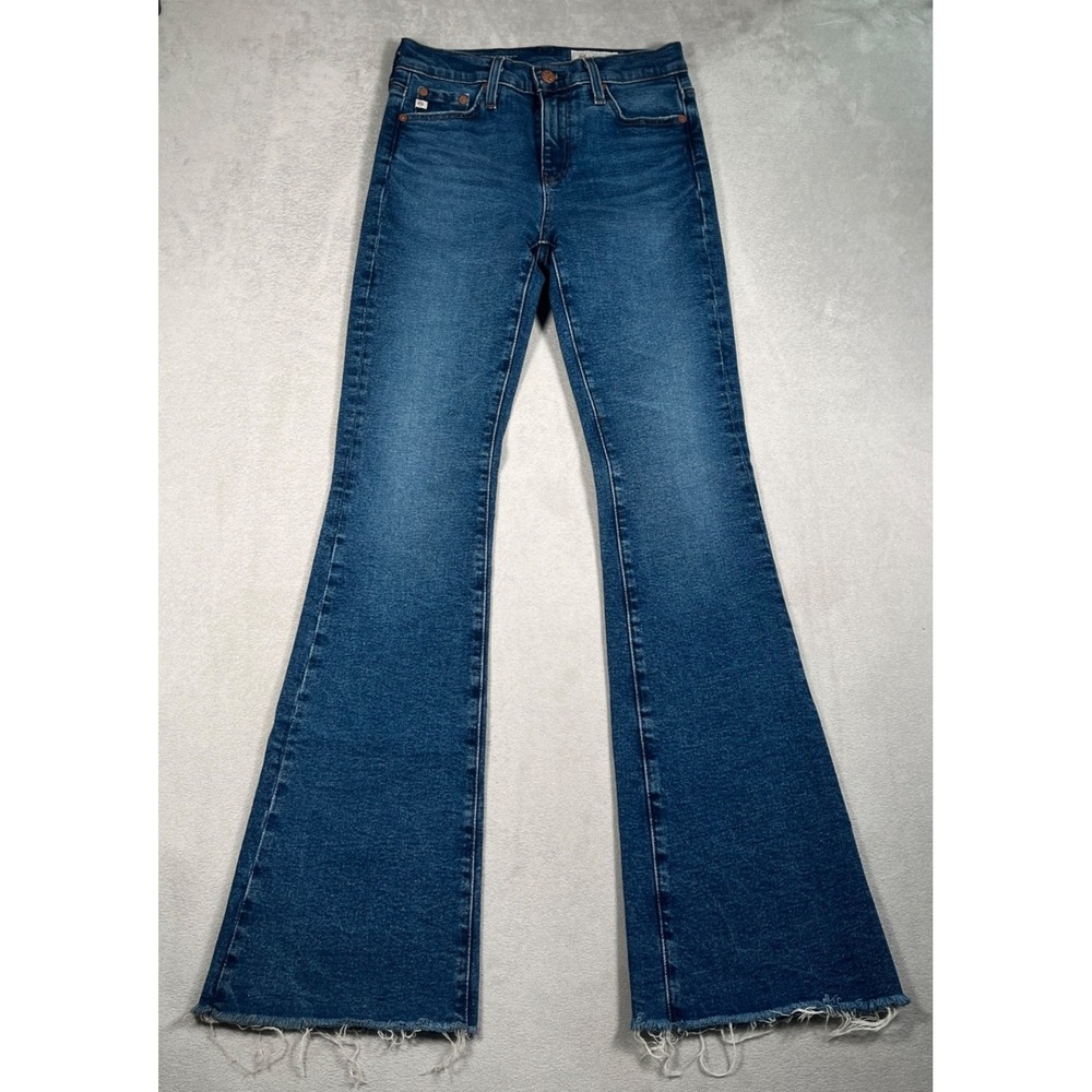 AG Jeans Womens 25 x 32 Farrah Bootcut Mid Rise Raw Hem Japanese Fabric Denim